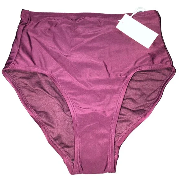 Kona Sol Women's Burgundy Wine High Waist Tummy Control Bottoms AGD03 Sz S NWT - Picture 8 of 14